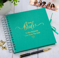 Personalised Team Bride Multiple Colour Guest Book Scrapbook or Photo Album Scrapbook ukgiftstoreonline Emerald Green