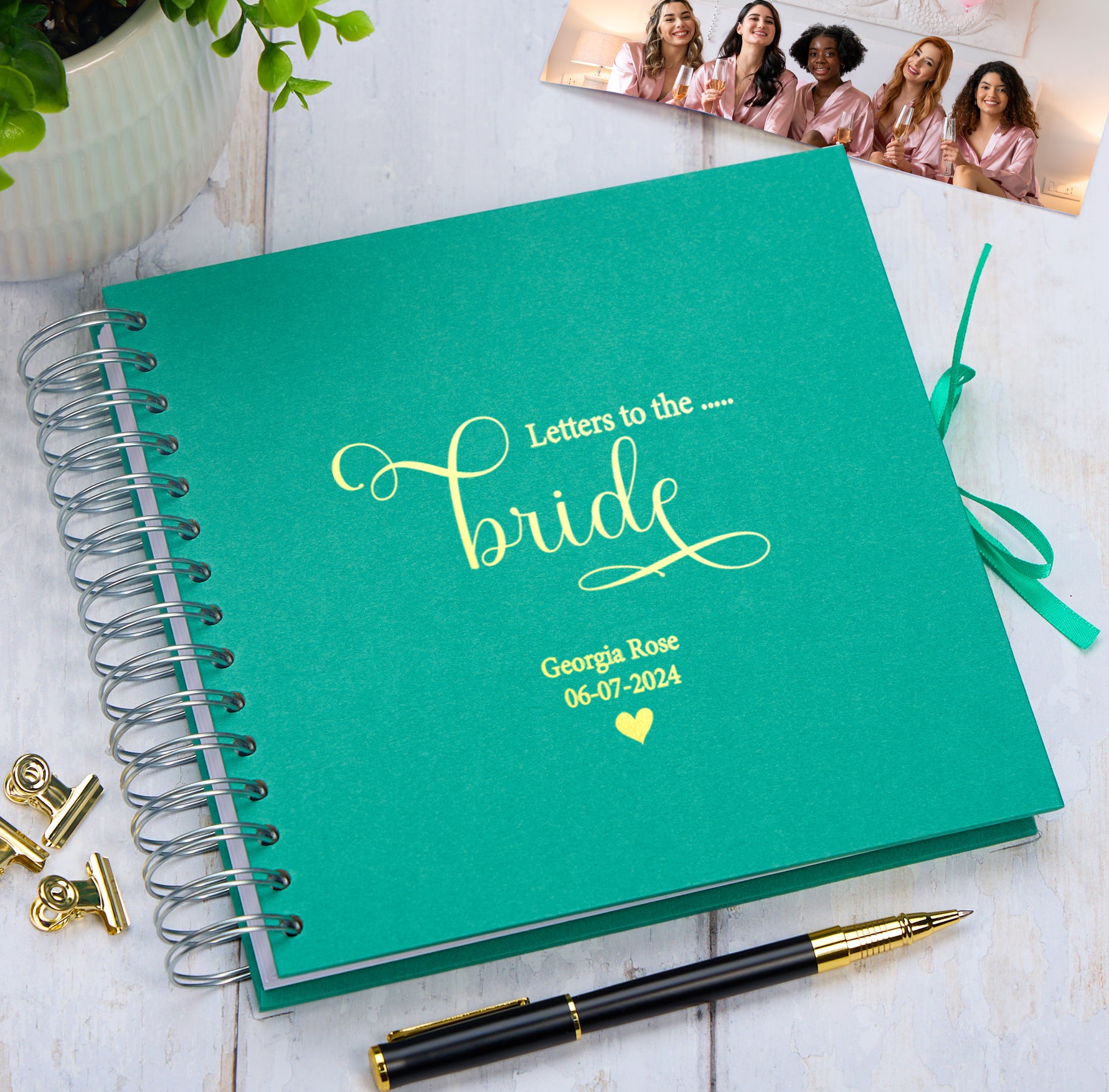 Personalised Letters To The Bride Multiple Colours Scrapbook or Photo Album Gift Scrapbook ukgiftstoreonline Emerald Green