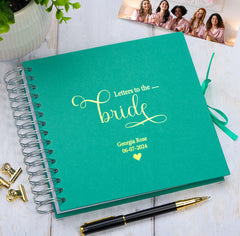 Personalised Letters To The Bride Multiple Colours Scrapbook or Photo Album Gift Scrapbook ukgiftstoreonline Emerald Green