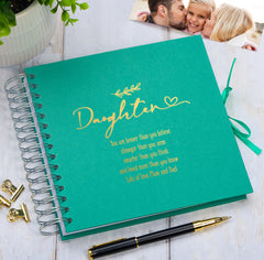 Personalised Daughter Multiple Colour Scrapbook Photo Album Gift With Sentiment