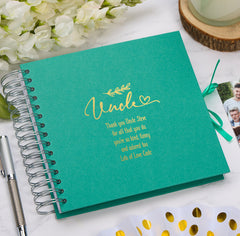 Personalised Uncle Multiple Colour Scrapbook or Photo Album Gift With Sentiment