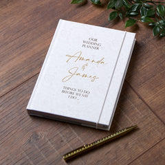 Personalised Wedding Planner Book Engagement Gift With delicate Background