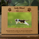 Sadly Missed Cat Remembrance Memorial Wooden Photo Frame