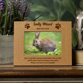 Personalised Sadly Missed Rabbit Remembrance Memorial Wooden Photo Frame