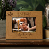 Personalised Baptism Day Photo Picture Frame Landscape With Church Sketch