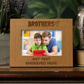 Personalised Brothers Picture Photo Frame Heart Gift