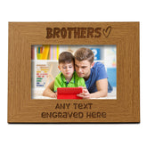 Personalised Brothers Picture Photo Frame Heart Gift