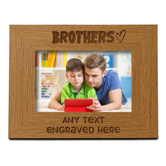 Personalised Brothers Picture Photo Frame Heart Gift