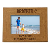 Oak Personalised Brother Picture Photo Frame Heart Gift
