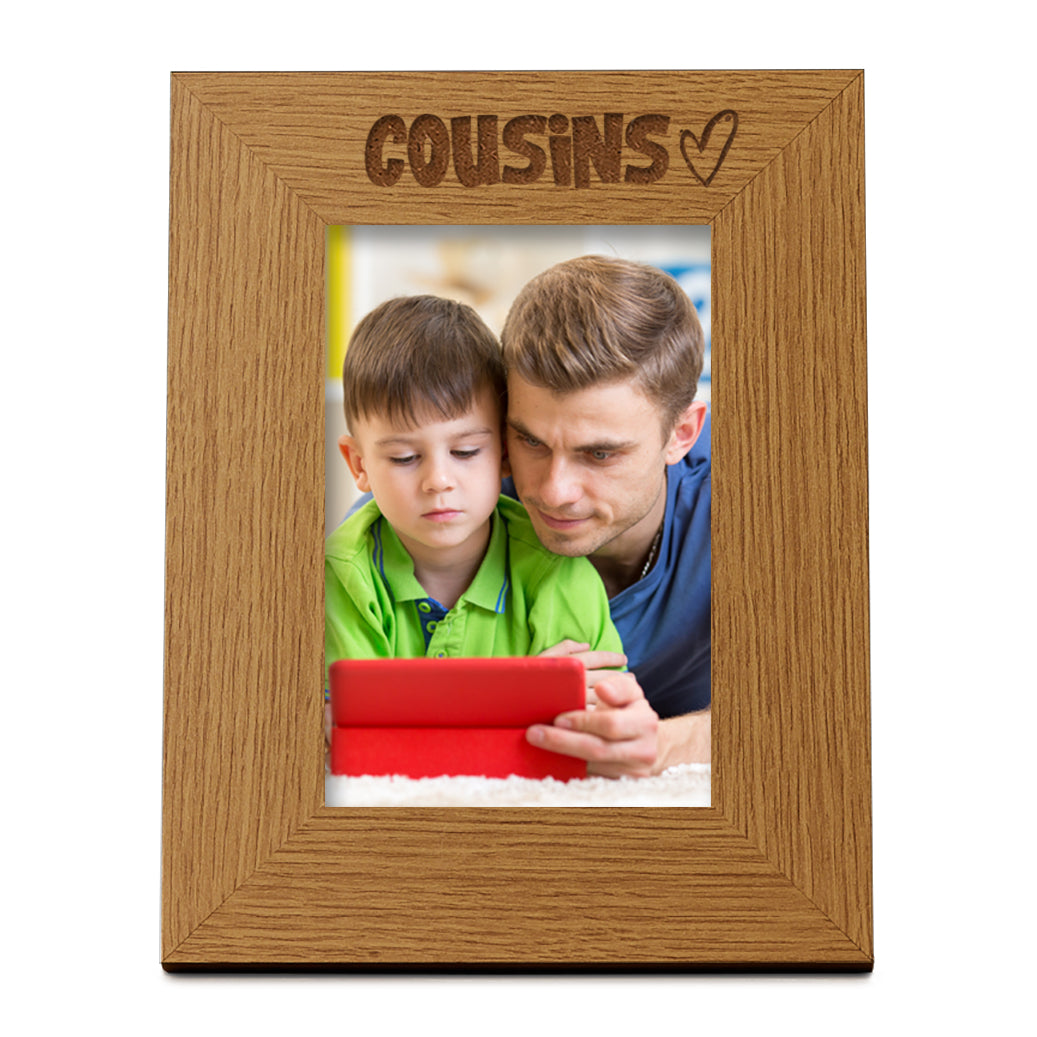 Oak Cousins Picture Photo Frame Heart Gift Portrait Photo Frame ukgiftstoreonline