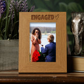 Oak Engaged Picture Photo Frame Heart Gift Portrait