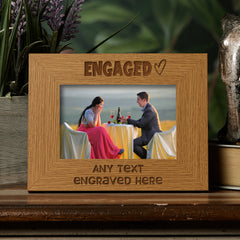Personalised Engagement Picture Photo Frame Heart Gift