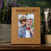 Oak Grandad and Me Picture Photo Frame Heart Gift Portrait