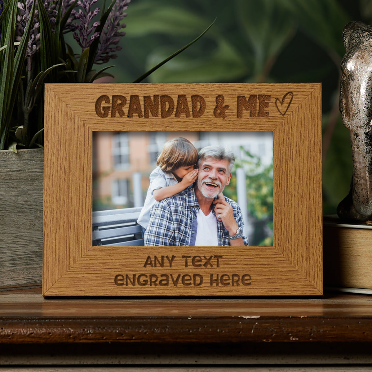 Personalised Grandad and Me Picture Photo Frame Heart Gift