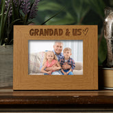 Oak Grandad and Us Picture Photo Frame Heart Gift Landscape