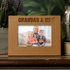 Oak Grandad and Us Picture Photo Frame Heart Gift Landscape