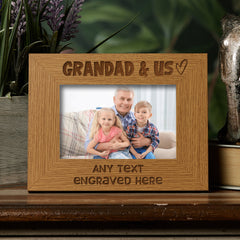 Personalised Grandad and Us Picture Photo Frame Heart Gift