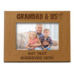 Personalised Grandad and Us Picture Photo Frame Heart Gift