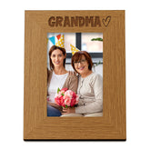 Oak Grandma Picture Photo Frame Heart Gift Portrait