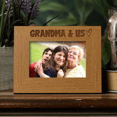 Oak Grandma And Us Picture Photo Frame Heart Gift Landscape