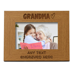 Personalised Grandma Picture Photo Frame Heart Gift