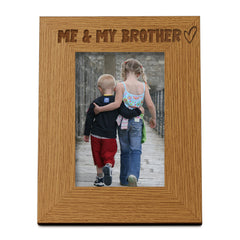 Oak Me and My Brother Picture Photo Frame Heart Gift Portrait