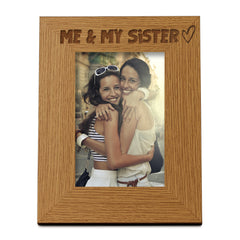 Oak Me and My Sister Picture Photo Frame Heart Gift Portrait