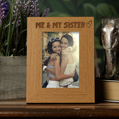 Oak Me and My Sister Picture Photo Frame Heart Gift Portrait