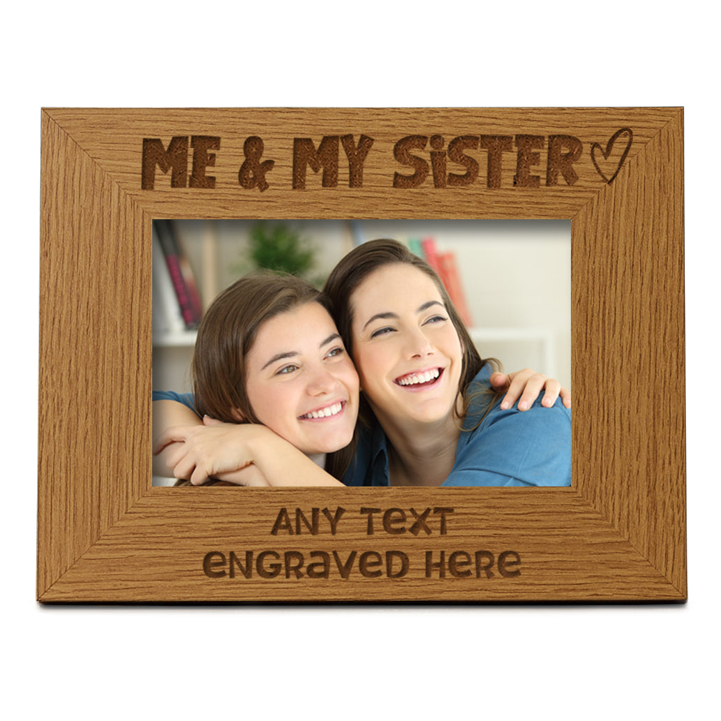 Personalised Me and My Sister Picture Photo Frame Heart Gift