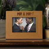 Oak Wedding Day Mr and Mr Picture Photo Frame Heart Gift Landscape