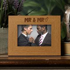 Oak Wedding Day Mr and Mr Picture Photo Frame Heart Gift Landscape