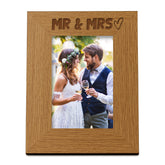 Oak Mr and Mrs Picture Photo Frame Heart Gift Portrait