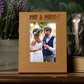 Oak Mr and Mrs Picture Photo Frame Heart Gift Portrait