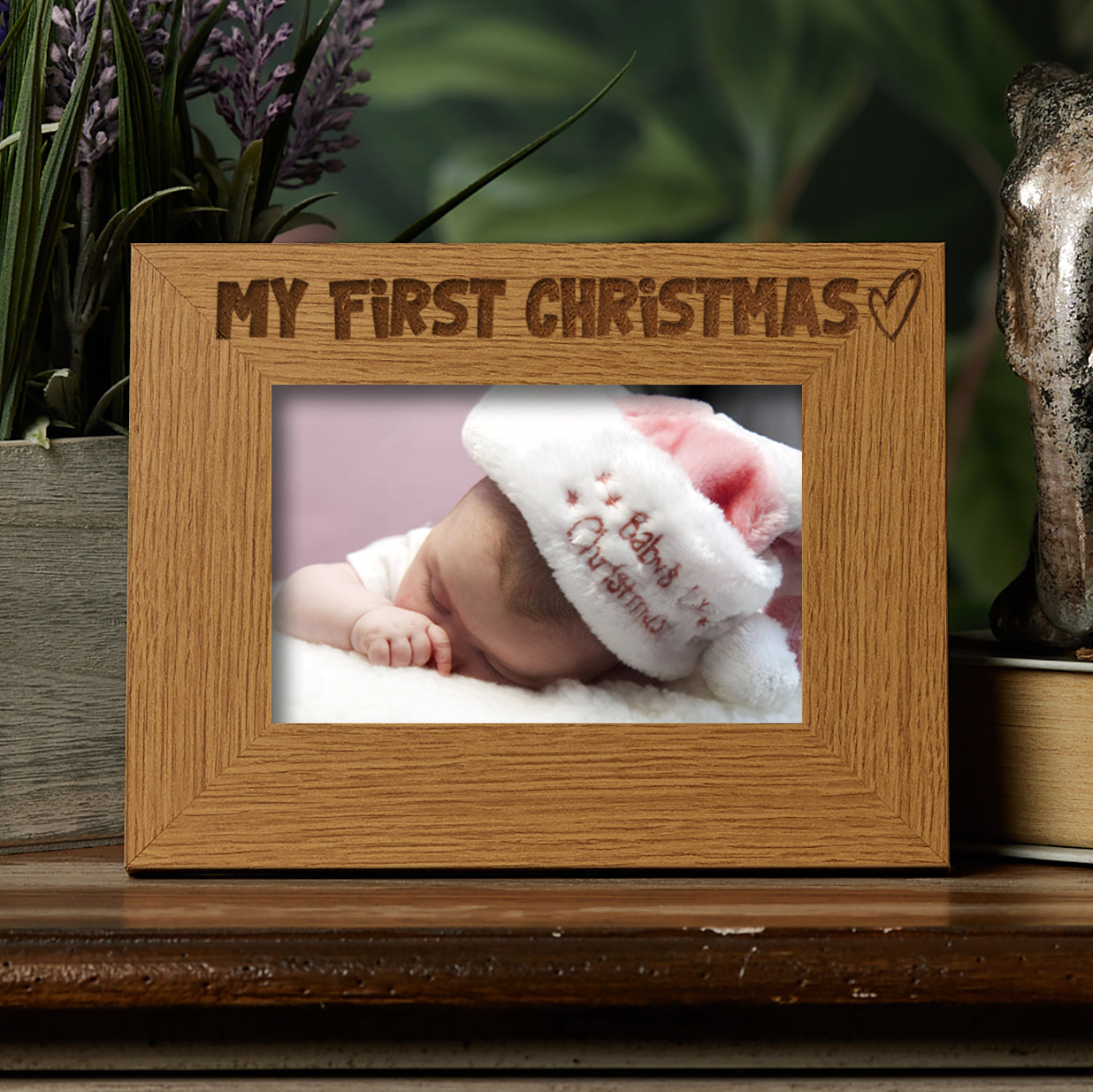 Oak My First Christmas Picture Photo Frame Heart Gift Landscape Photo Frame ukgiftstoreonline