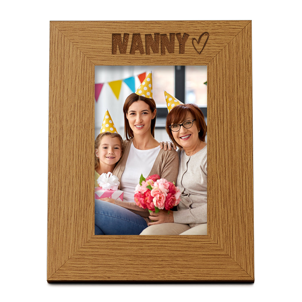 Oak Nanny Picture Photo Frame Heart Gift Portrait Photo Frame ukgiftstoreonline