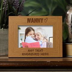 Personalised Nanny Picture Photo Frame Heart Gift