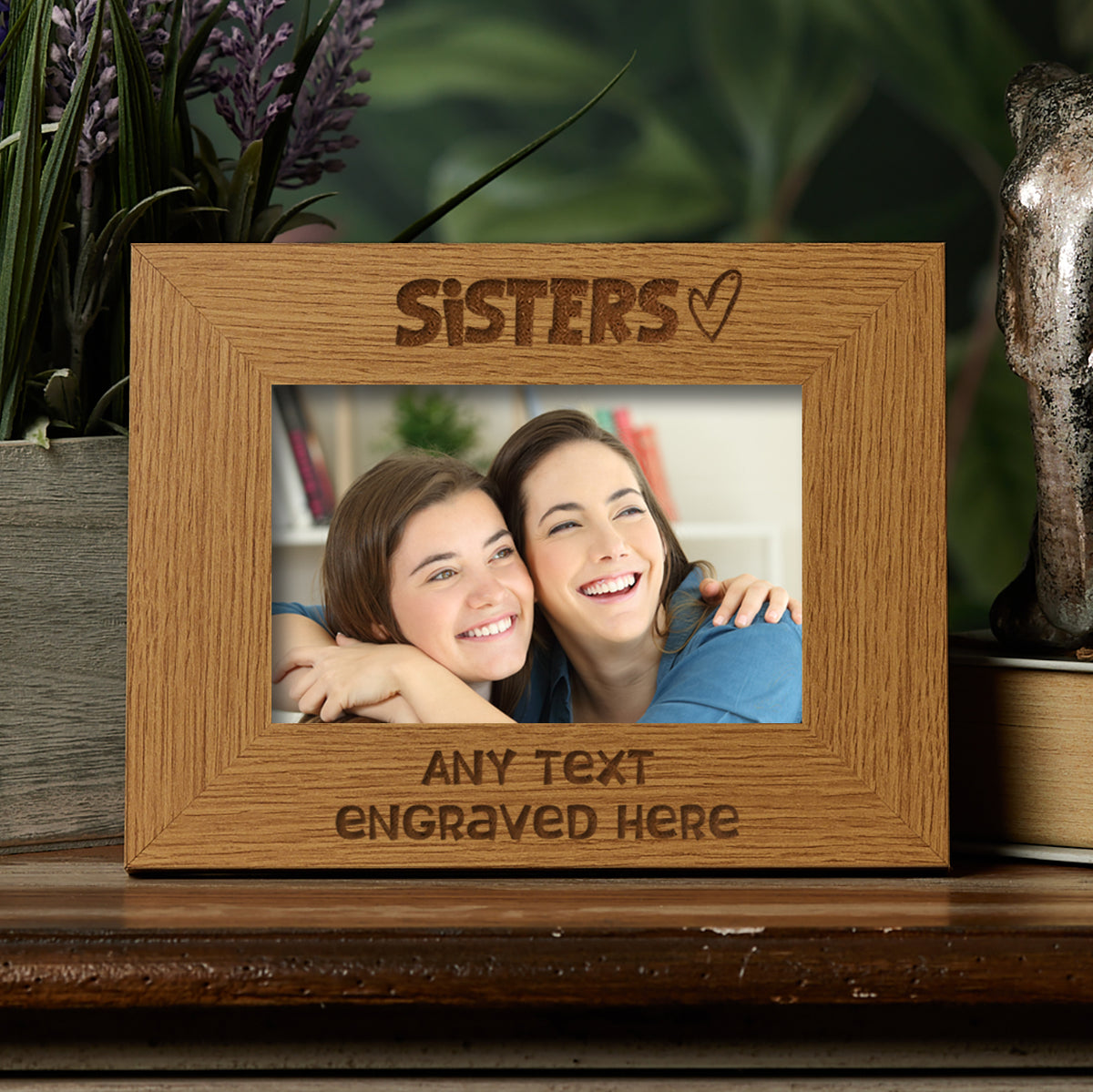 Personalised Sisters Picture Photo Frame Heart Gift