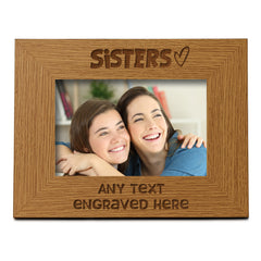 Personalised Sisters Picture Photo Frame Heart Gift