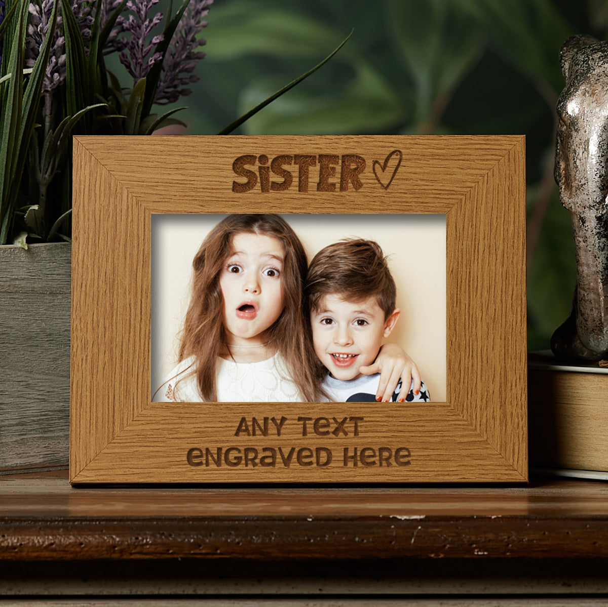 Personalised Sister Picture Photo Frame Heart Gift