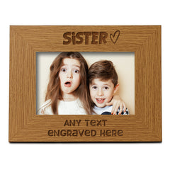 Personalised Sister Picture Photo Frame Heart Gift