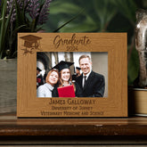 Personalised Graduation Landscape Photo Frame Gift With Hat and Scroll