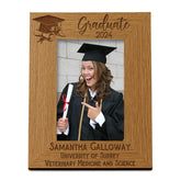 Personalised Graduation Portrait Photo Frame Gift With Hat and Scroll Design
