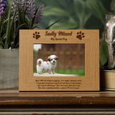 Sadly Missed Dog Remembrance Memorial Wooden Photo Frame Gift