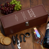 Personalised Father Of The Bride Luxury Leather Wine Bottle Box Holder Gift