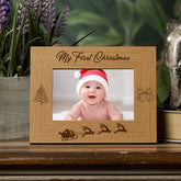 My First Christmas Wooden Photo Frame Baby Gift