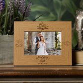 Personalised Mr and Mrs Love Birds Wooden Wedding Photo Frame Gift