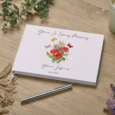 Personalised Gran Memorial Funeral Guest Book With Flowers & Butterflies