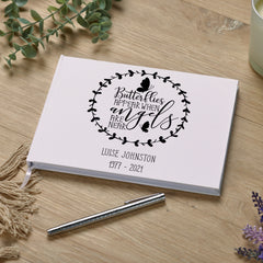 Personalised Butterflies Appear When Angels Are Near Memorial Remembrance Guest book