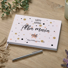 Personalised Polka Dot Design Guest Book