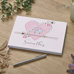 Personalised Baby Shower Heart Design Guest Book